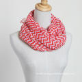 Fashion Scarf with Waves Pattern Ladies Women Scarf Red Color Polyester Voile Shawls